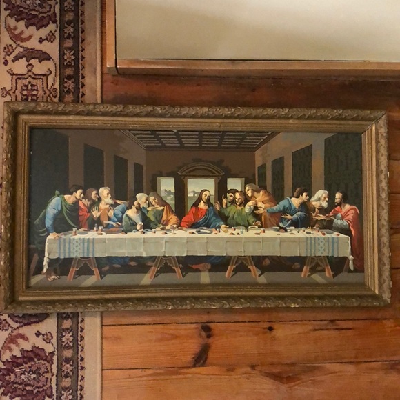 DaVinci Last Supper Acrylic Hand-Paint Framed - Picture 2 of 16